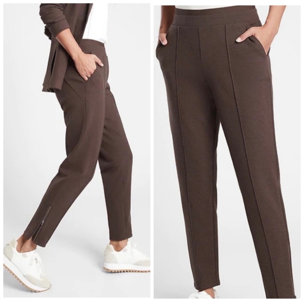 Athleta Venice Heathered Pintuck Pants Brown Women’s Size S